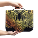 Spiritual Deer Mandala Print Leather Bible Cover