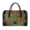 Spiritual Deer Mandala Print Leather Duffel Bag