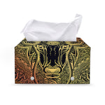 Spiritual Deer Mandala Print Leather Tissue Box Cover