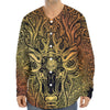 Spiritual Deer Mandala Print Long Sleeve Baseball Jersey