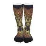 Spiritual Deer Mandala Print Long Socks