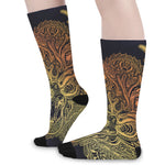 Spiritual Deer Mandala Print Long Socks
