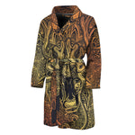 Spiritual Deer Mandala Print Men's Bathrobe