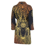 Spiritual Deer Mandala Print Men's Bathrobe