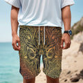 Spiritual Deer Mandala Print Men's Cargo Shorts