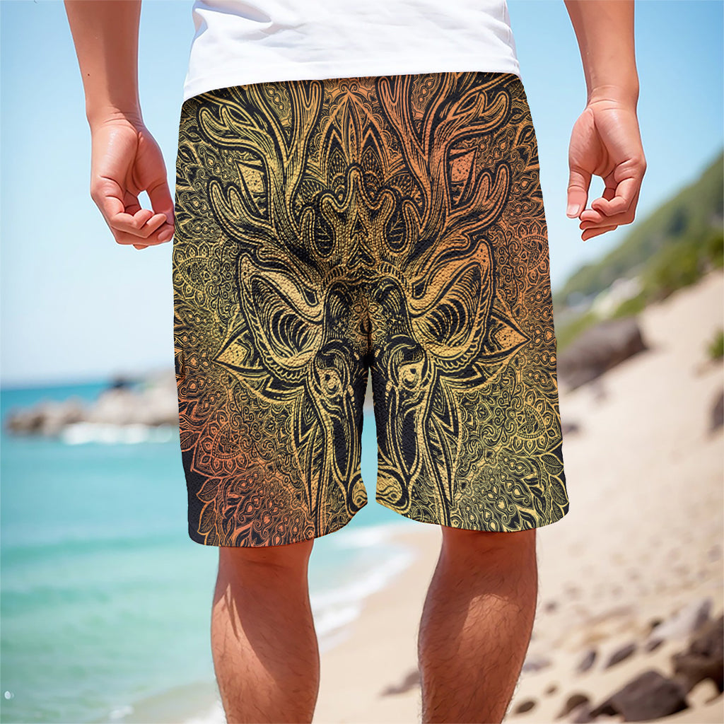 Spiritual Deer Mandala Print Men's Cargo Shorts