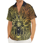 Spiritual Deer Mandala Print Men's Deep V-Neck Shirt