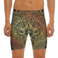 Spiritual Deer Mandala Print Men's Long Boxer Briefs