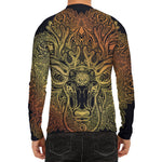 Spiritual Deer Mandala Print Men's Long Sleeve Rash Guard