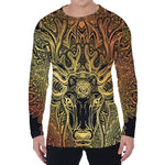 Spiritual Deer Mandala Print Men's Long Sleeve T-Shirt