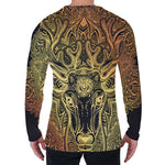 Spiritual Deer Mandala Print Men's Long Sleeve T-Shirt