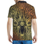 Spiritual Deer Mandala Print Men's Polo Shirt