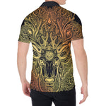 Spiritual Deer Mandala Print Men's Shirt