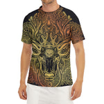 Spiritual Deer Mandala Print Men's Short Sleeve Rash Guard
