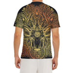 Spiritual Deer Mandala Print Men's Short Sleeve Rash Guard