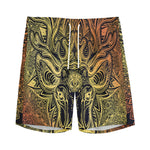 Spiritual Deer Mandala Print Men's Sports Shorts