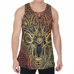 Spiritual Deer Mandala Print Men's Velvet Tank Top
