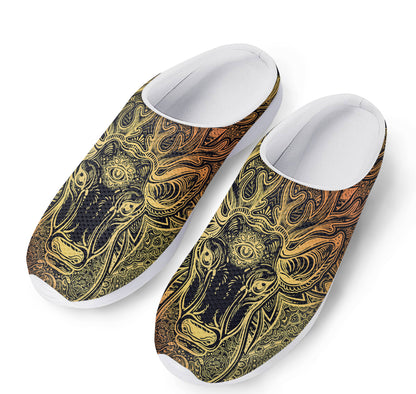 Spiritual Deer Mandala Print Mesh Casual Shoes