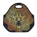 Spiritual Deer Mandala Print Neoprene Lunch Bag