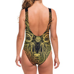 Spiritual Deer Mandala Print One Piece Swimsuit