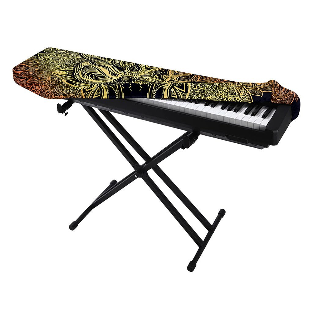 Spiritual Deer Mandala Print Piano Keyboard Cover