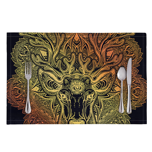 Spiritual Deer Mandala Print Placemat