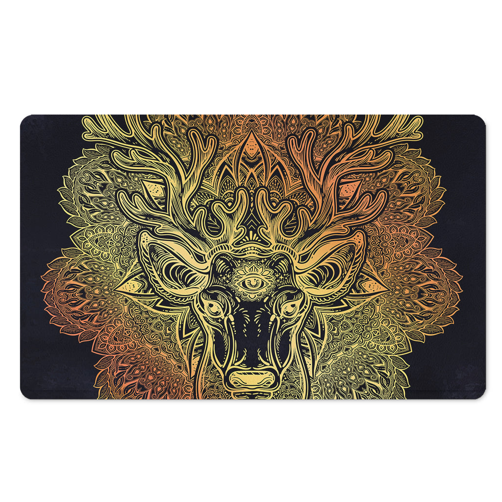 Spiritual Deer Mandala Print Polyester Doormat