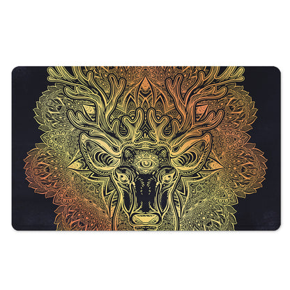 Spiritual Deer Mandala Print Polyester Doormat