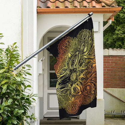 Spiritual Deer Mandala Print Polyester Flag