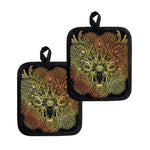 Spiritual Deer Mandala Print Pot Holders