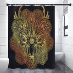 Spiritual Deer Mandala Print Premium Shower Curtain