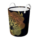 Spiritual Deer Mandala Print Round Laundry Basket