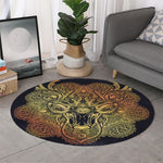 Spiritual Deer Mandala Print Round Rug