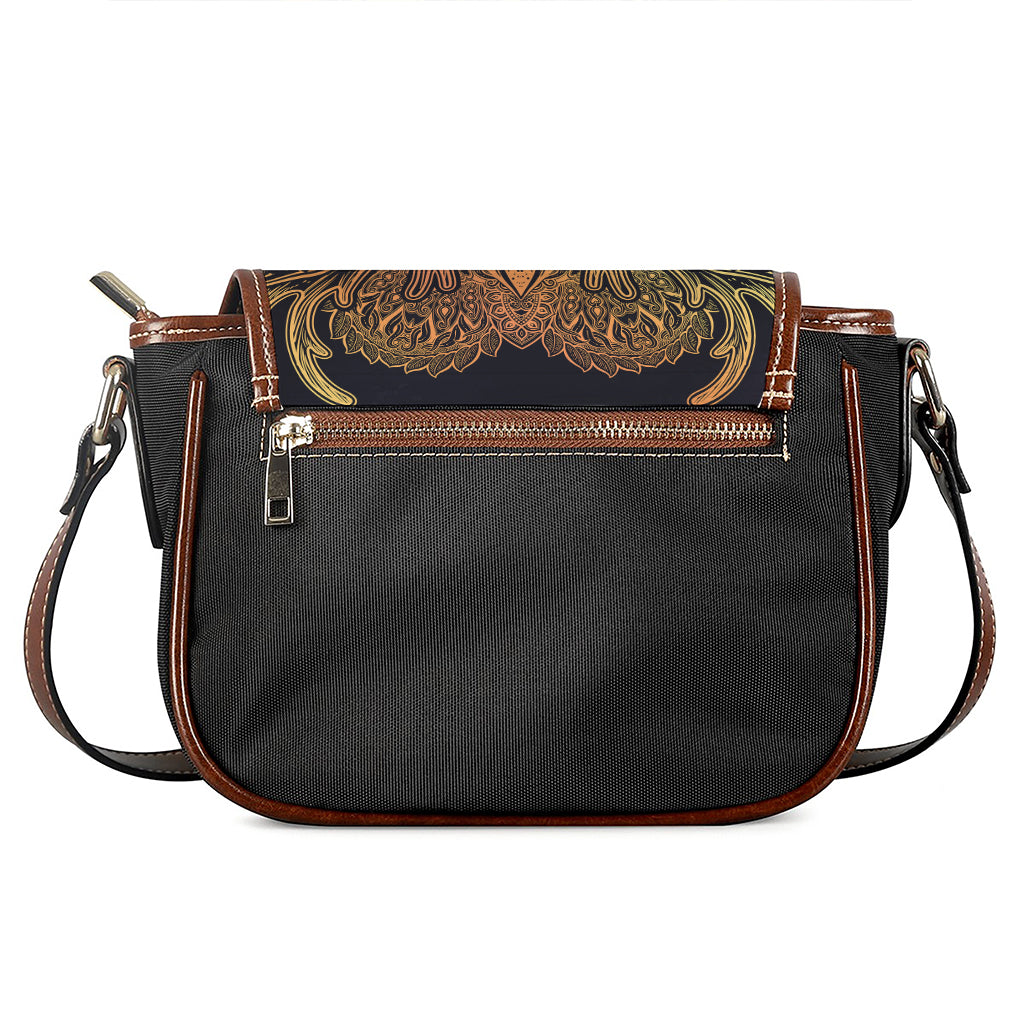 Spiritual Deer Mandala Print Saddle Bag