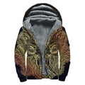 Spiritual Deer Mandala Print Sherpa Lined Zip Up Hoodie