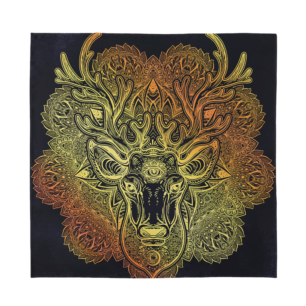 Spiritual Deer Mandala Print Silk Bandana