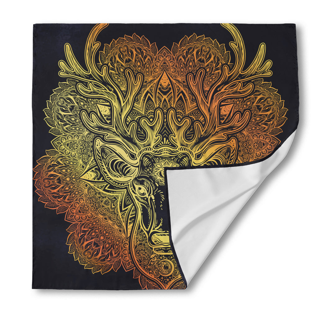 Spiritual Deer Mandala Print Silk Bandana
