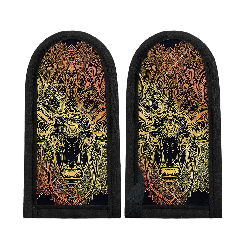Spiritual Deer Mandala Print Skillet Handle Cover