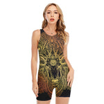 Spiritual Deer Mandala Print Sleeveless One Piece Swimsuit