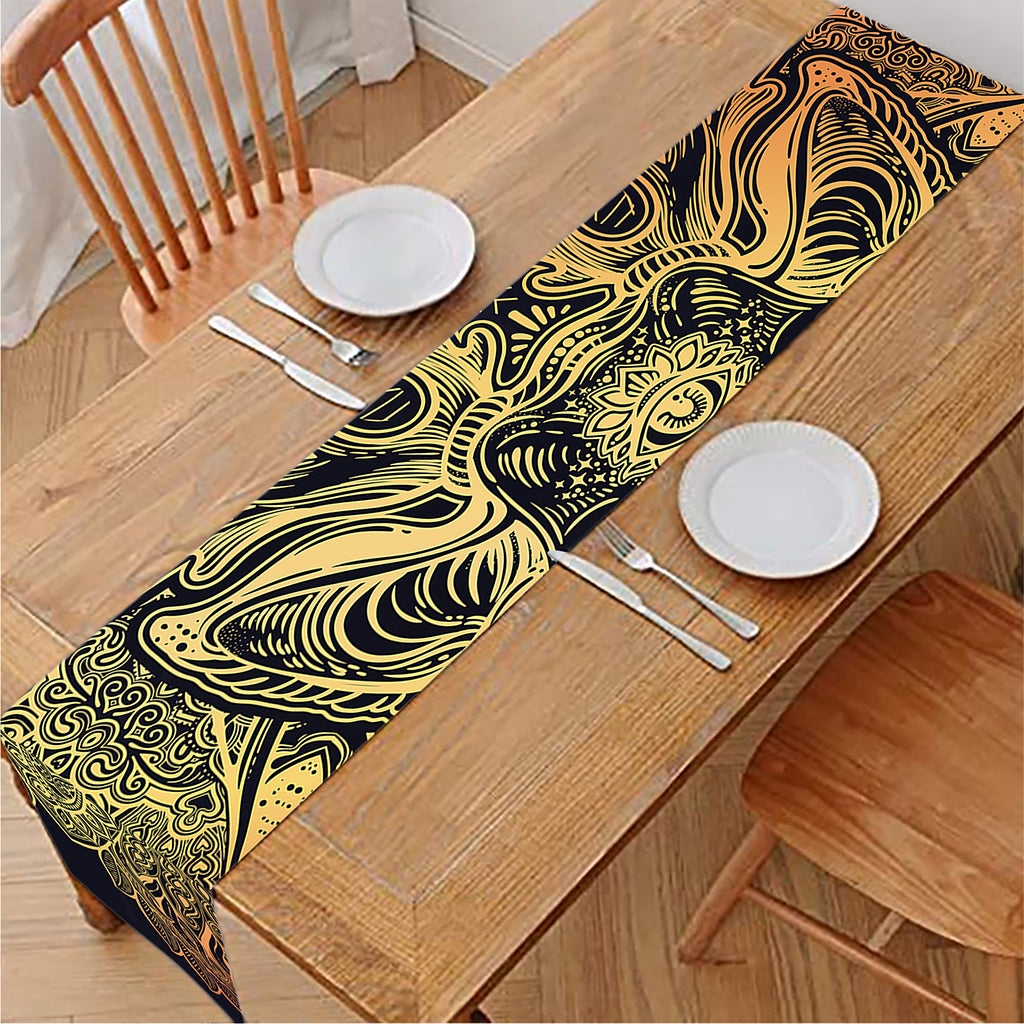 Spiritual Deer Mandala Print Table Runner