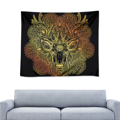 Spiritual Deer Mandala Print Tapestry