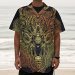 Spiritual Deer Mandala Print Textured Short Sleeve Shirt