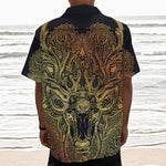 Spiritual Deer Mandala Print Textured Short Sleeve Shirt