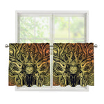 Spiritual Deer Mandala Print Tier Curtains