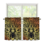 Spiritual Deer Mandala Print Tier Curtains