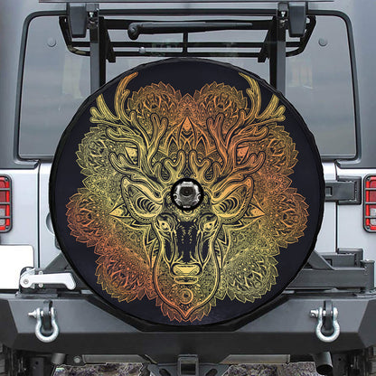 Spiritual Deer Mandala Print Tire Cover With Camera Hole