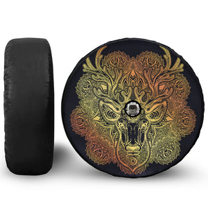 Spiritual Deer Mandala Print Tire Cover With Camera Hole