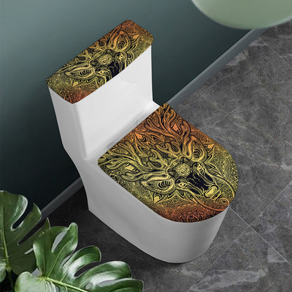 Spiritual Deer Mandala Print Toilet Lid And Tank Cover Set