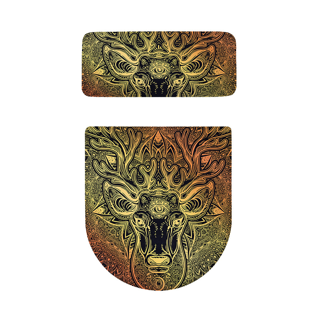Spiritual Deer Mandala Print Toilet Lid And Tank Cover Set