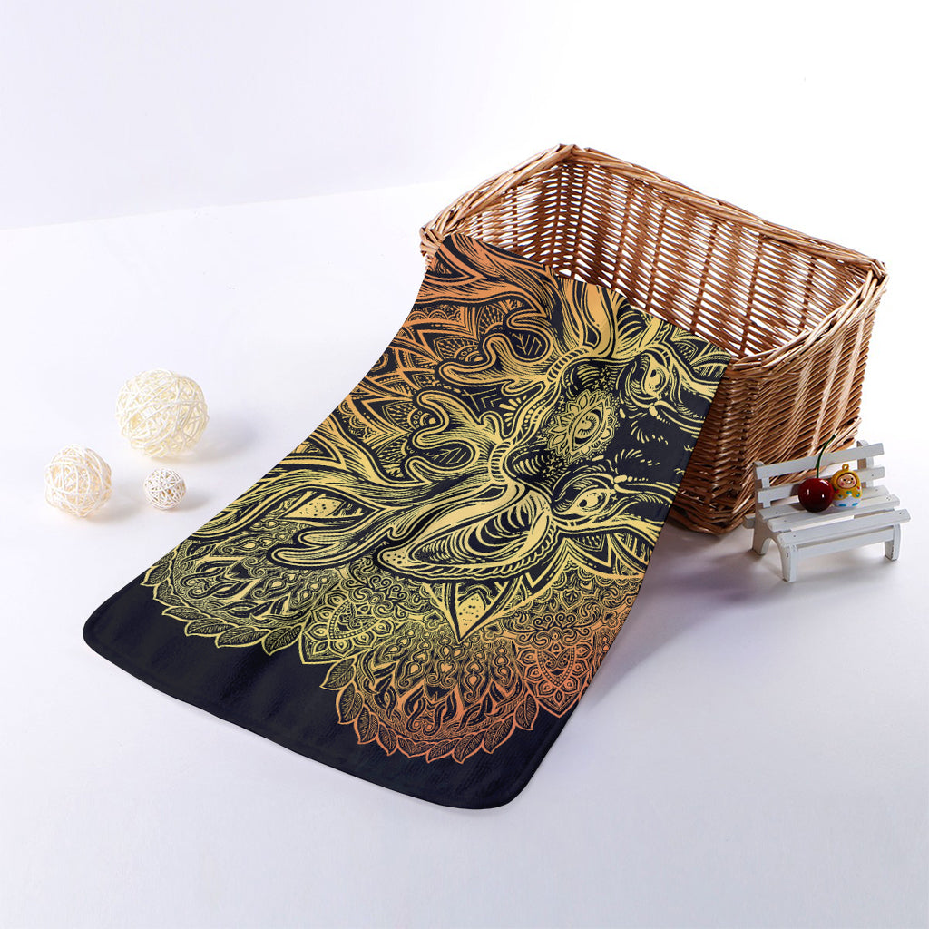 Spiritual Deer Mandala Print Towel